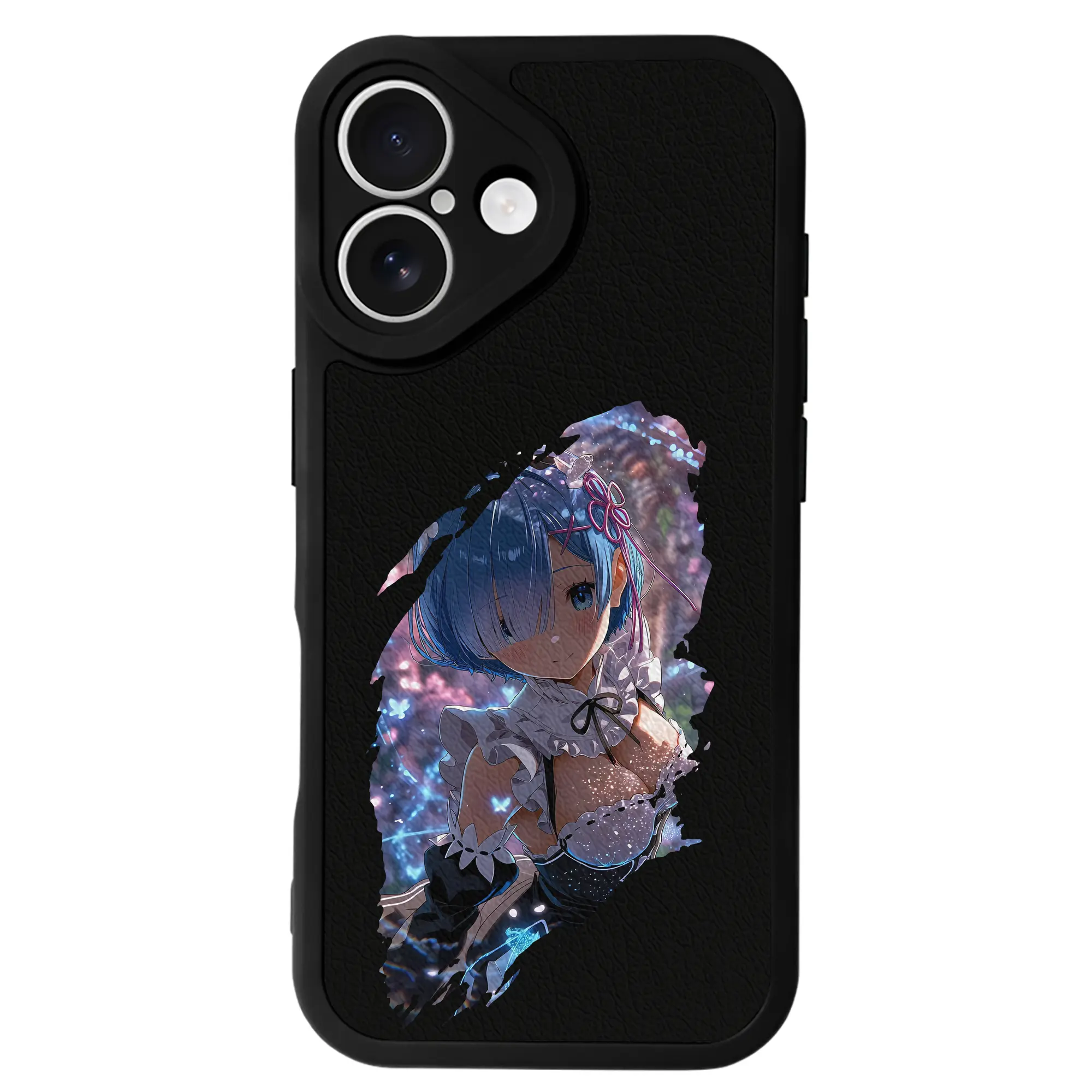 リゼロ グッズ レム - IPhone 16シリーズ対応 ・ シリコンスマホケース ・ レザー調 ・ 高精度フィット ・ 耐衝撃 ・ ワイヤレス充電対応 ・ 精密カット